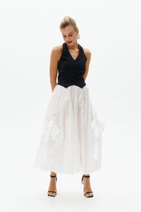 Black Taffeta Maxi Skirt