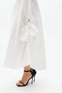 White Taffeta Maxi Skirt