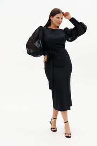 Curvy Organza Sleeve Blouse