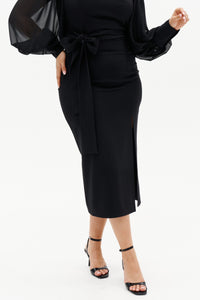 Curvy Midi Slit Skirt