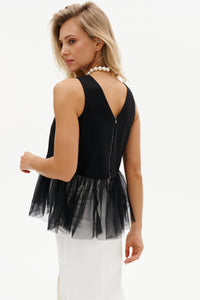 Top with Tulle Flounce