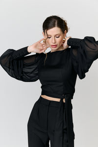 Organza Sleeve Blouse