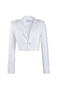 Cropped Jacket with Detachable Flounce