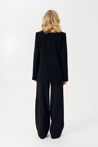 Black Straight-Cut Trousers №5