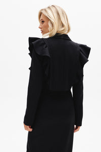 Cropped Jacket with Detachable Flounce