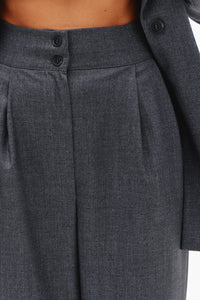 Grey Straight-Cut Trousers