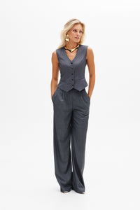 Grey Straight-Cut Trousers