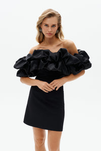 Off-shoulder Ruffled Minidress