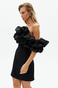 Off-shoulder Ruffled Minidress