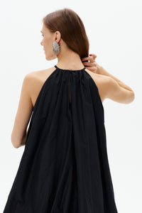 Black Taffeta Balloon Mini Dress