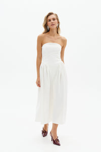 Contrast Pleated Maxi Dress