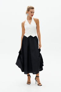 Black Taffeta Maxi Skirt