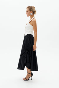 Black Taffeta Maxi Skirt