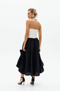 Black Taffeta Maxi Skirt