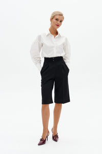 Mid-rise bermuda shorts