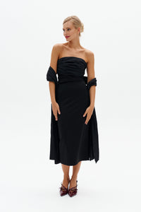 Bandeau Dress with Detachable Train