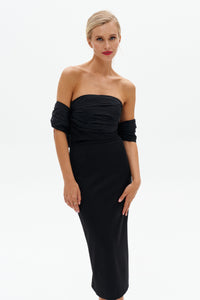 Bandeau Dress with Detachable Train