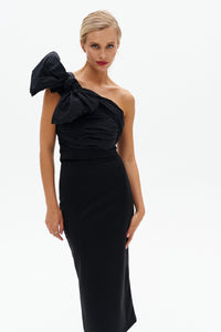 Bandeau Dress with Detachable Train